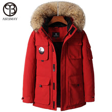 Load image into Gallery viewer, Asesmay brand 2019 men fashion winter jacket stylish mens winter coat parka jacket thick warm goose feather hooded fur outerwear