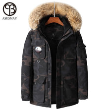 Load image into Gallery viewer, Asesmay brand 2019 men fashion winter jacket stylish mens winter coat parka jacket thick warm goose feather hooded fur outerwear