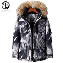 Load image into Gallery viewer, Asesmay brand 2019 men fashion winter jacket stylish mens winter coat parka jacket thick warm goose feather hooded fur outerwear